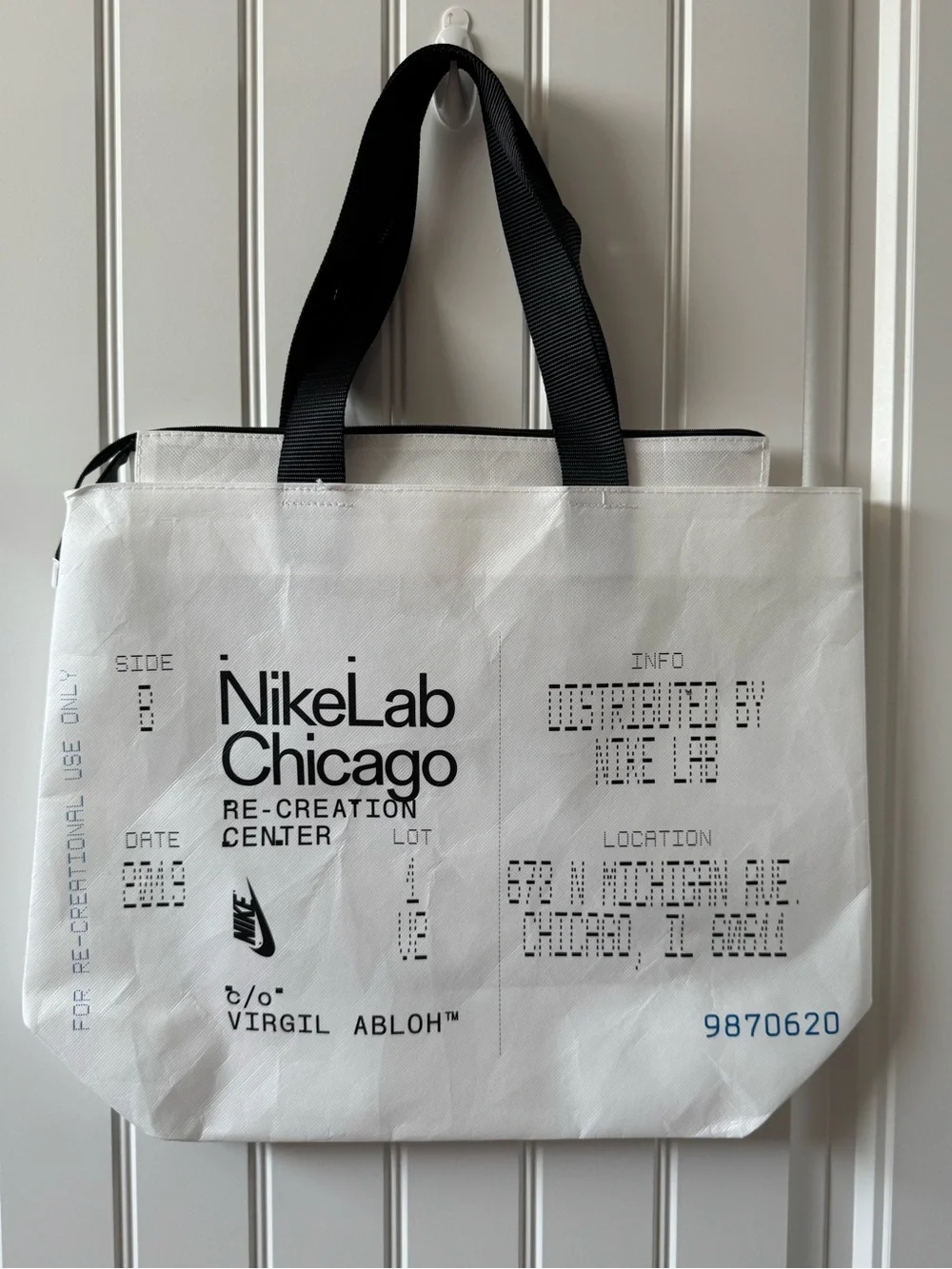 NikeLab Chicago Re-Creation Off White Virgil Abloh Tote Bag